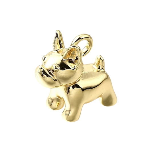 gold French bulldog charm