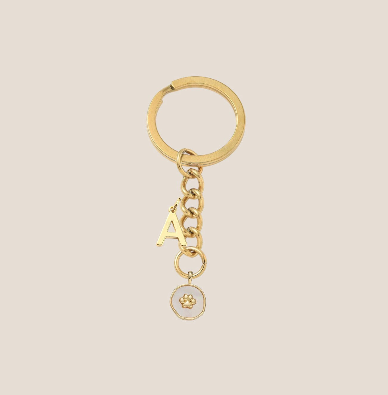 IBC X PAWS white pendant keychain