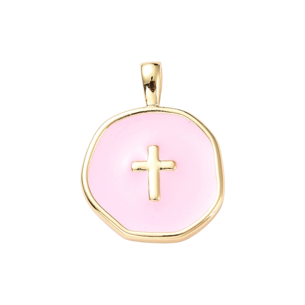 cross pedant pink
