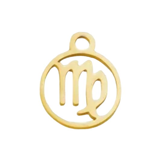 gold horoscope pendant charm