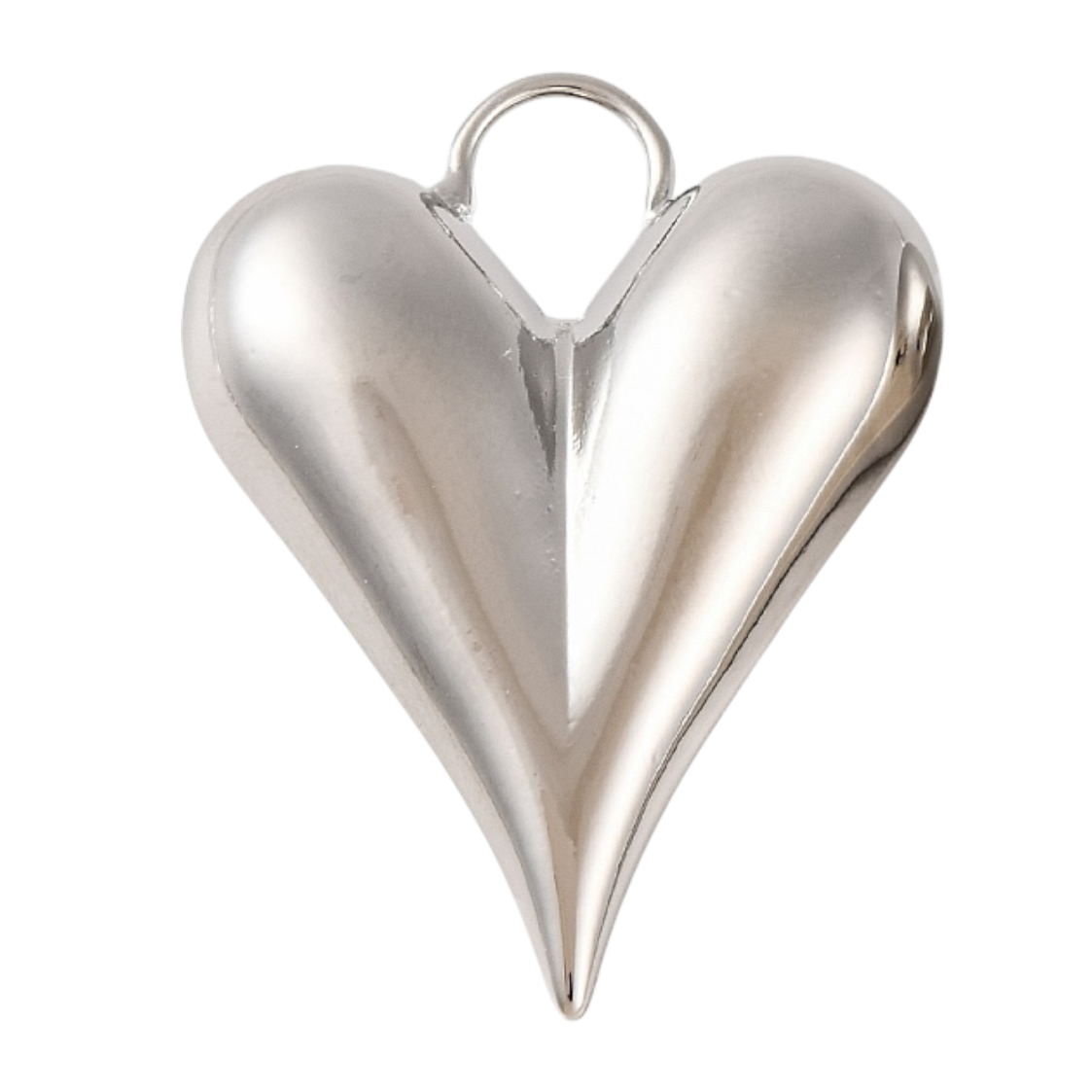 silver large heart charm