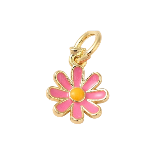 pink tiny daisy charm