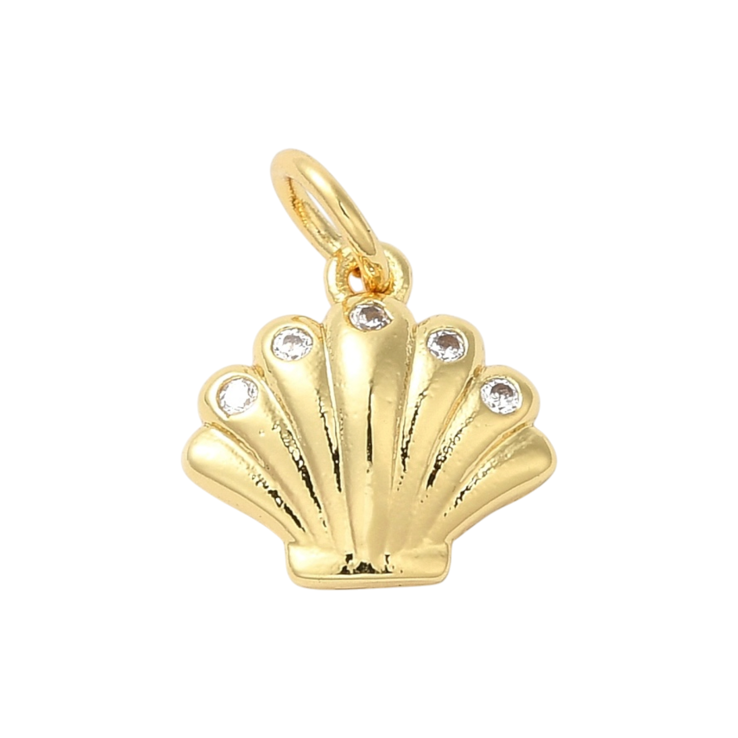 seashell with rhinestones charm