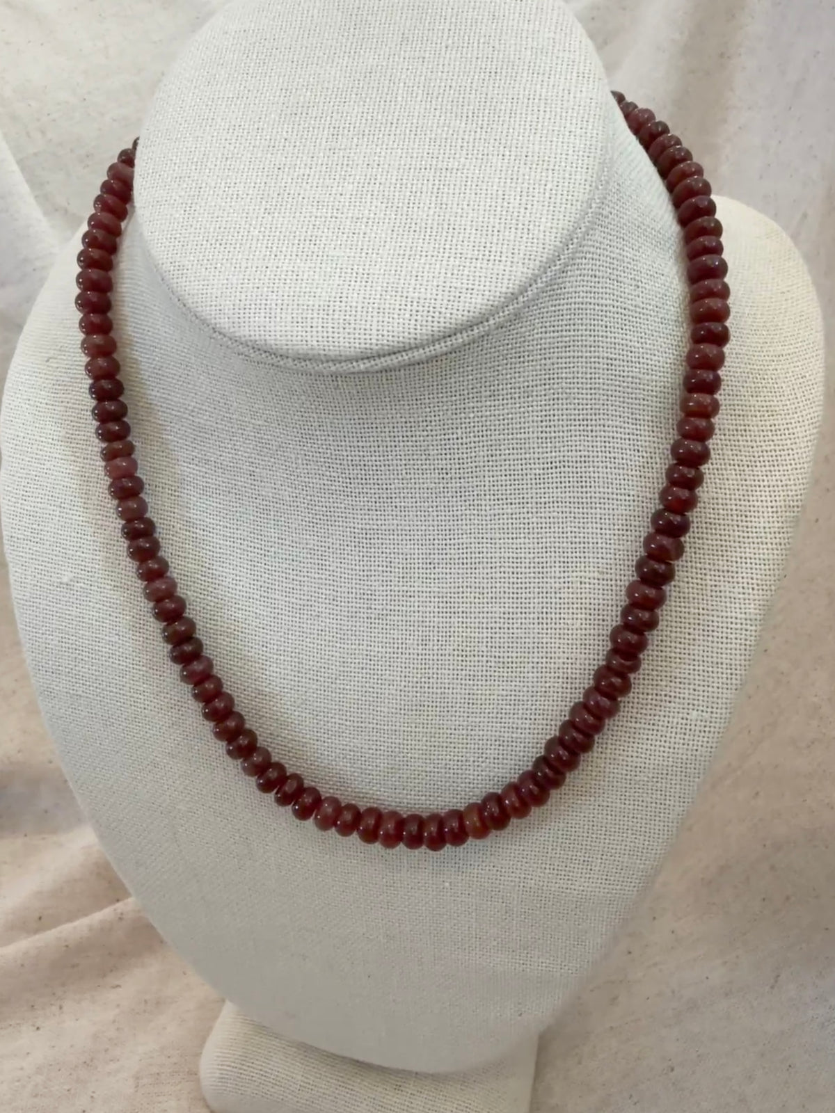 Dr Pepper Brown Skinny Beaded Necklace