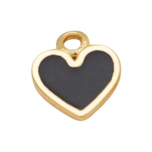 gold and black heart charm