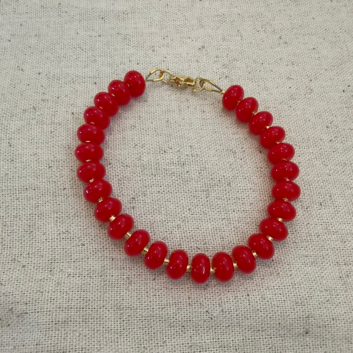 Cinnamon + Gold Chunky Beaded Bracelet