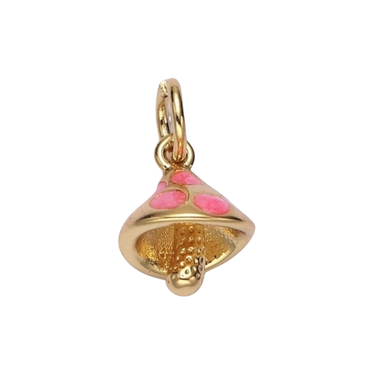 pink and gold mushroom charm (2)