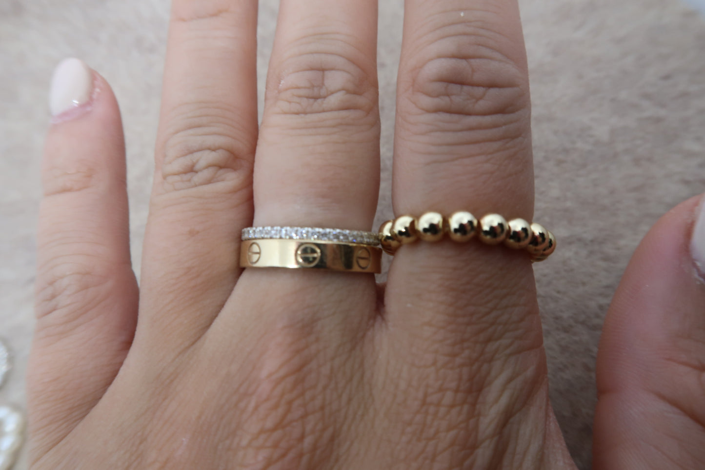 gold filled beaded ring