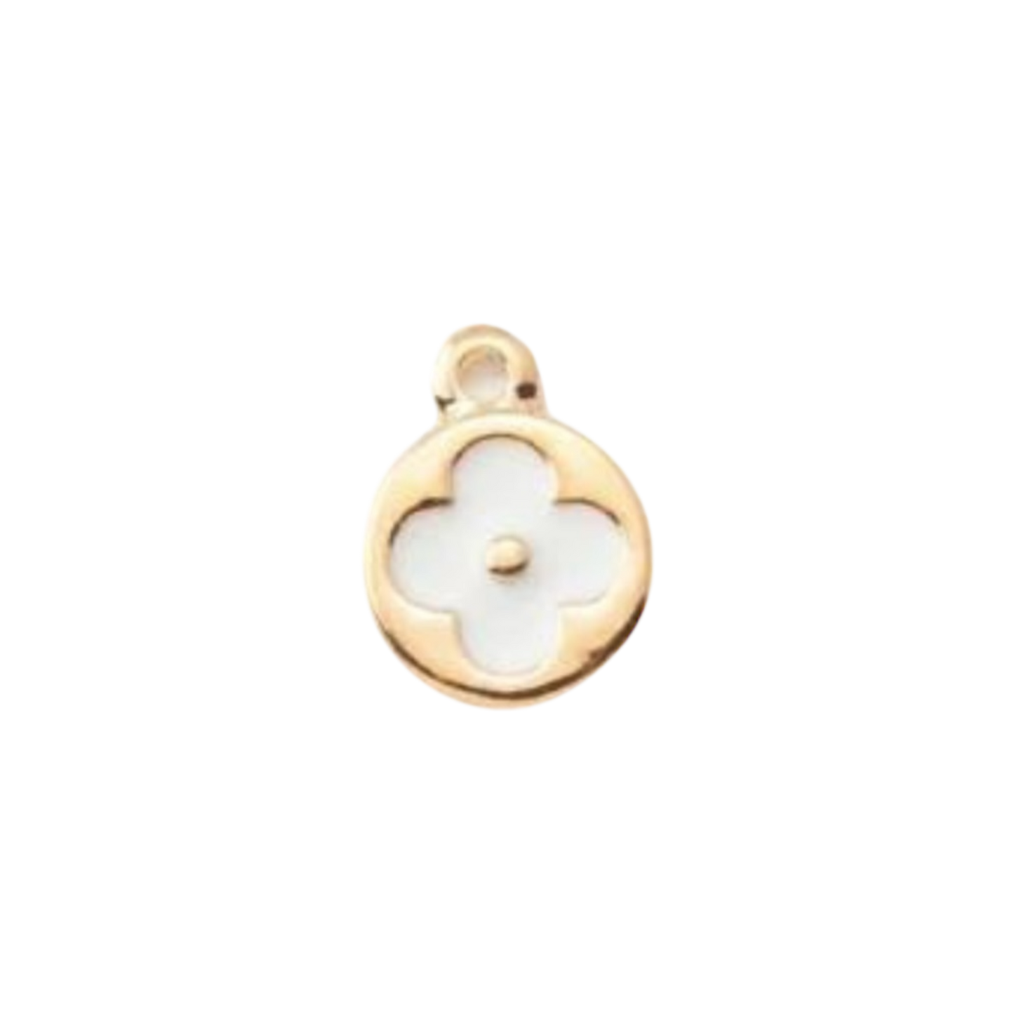 gold and white clover charm