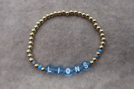 detroit lions beaded bracelet