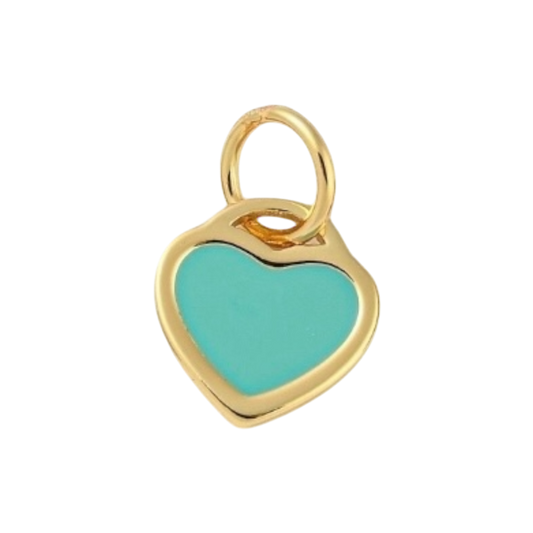 gold tiffany blue heart charm