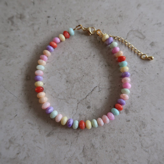 poolside beaded bracelet (rainbow sherbert)