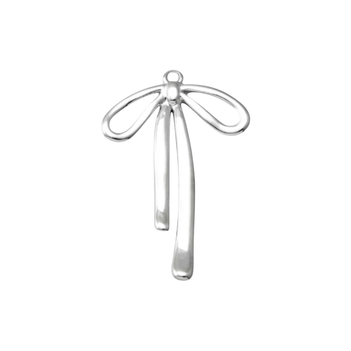 silver bow charm (long string)
