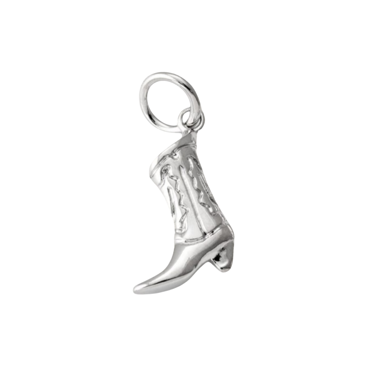 silver cowboy boot charm (3D)