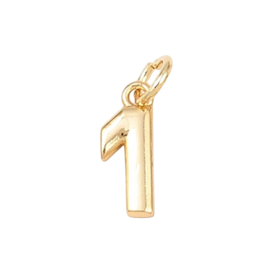 gold number charm