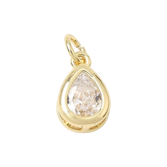 teardrop bezel cz charm