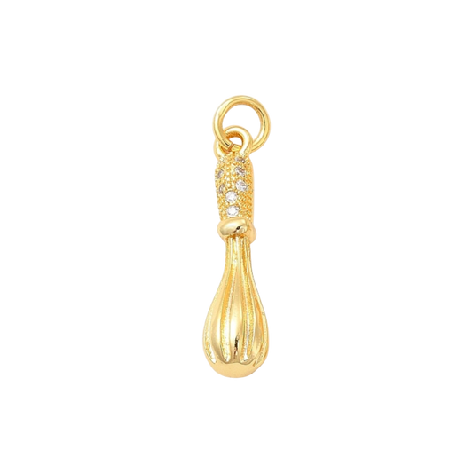 baking whisk charm gold