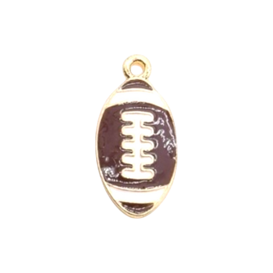 gold and brown football charm