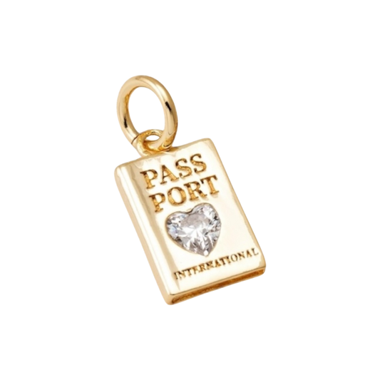 gold passport charm