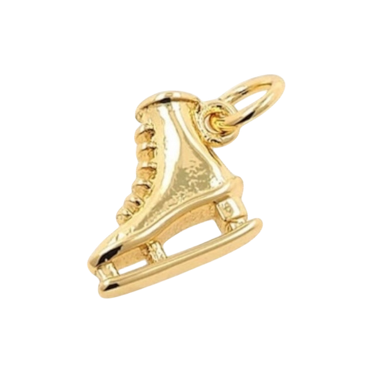 gold ice skate charm