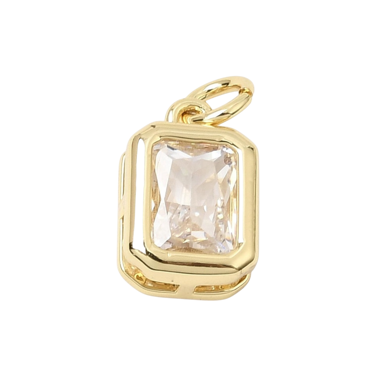 rectangle bezel cz charm