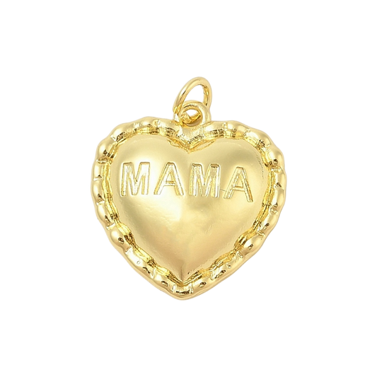 mama heart (puffy) charm
