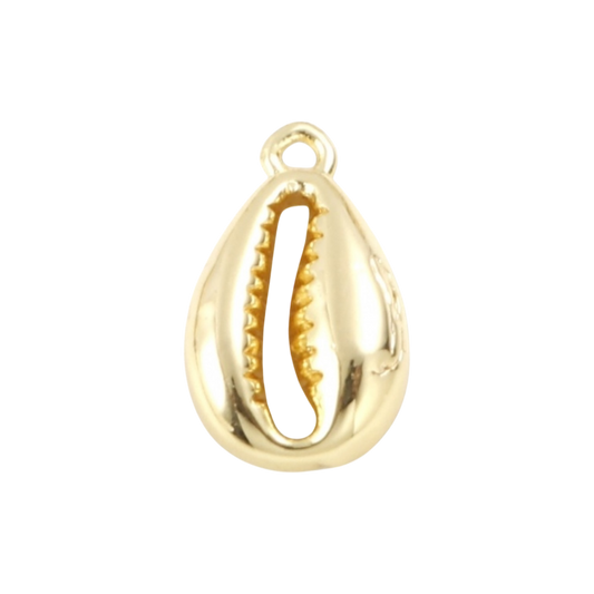 gold cowrie shell charm