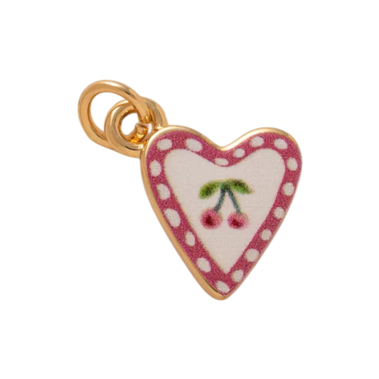 pink heart cherry charm