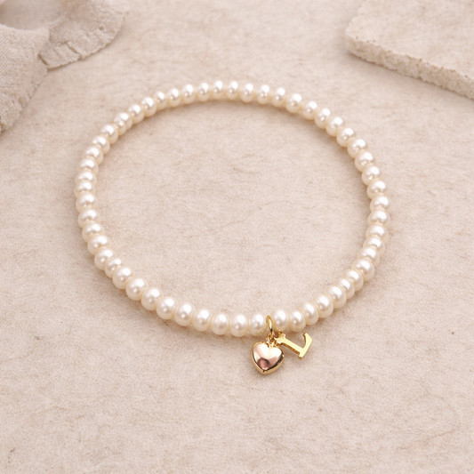 beaded charm initial bracelet