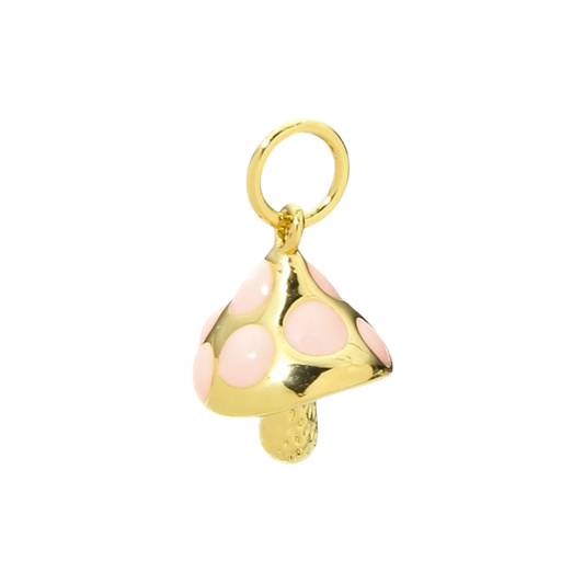 pink and gold mushroom charm (1)