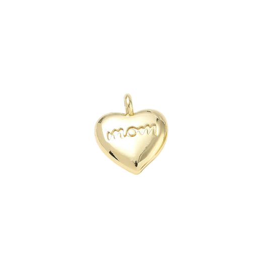 mom heart charm gold