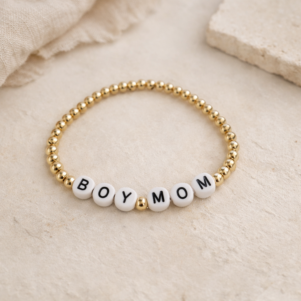 boy mom beaded bracelet