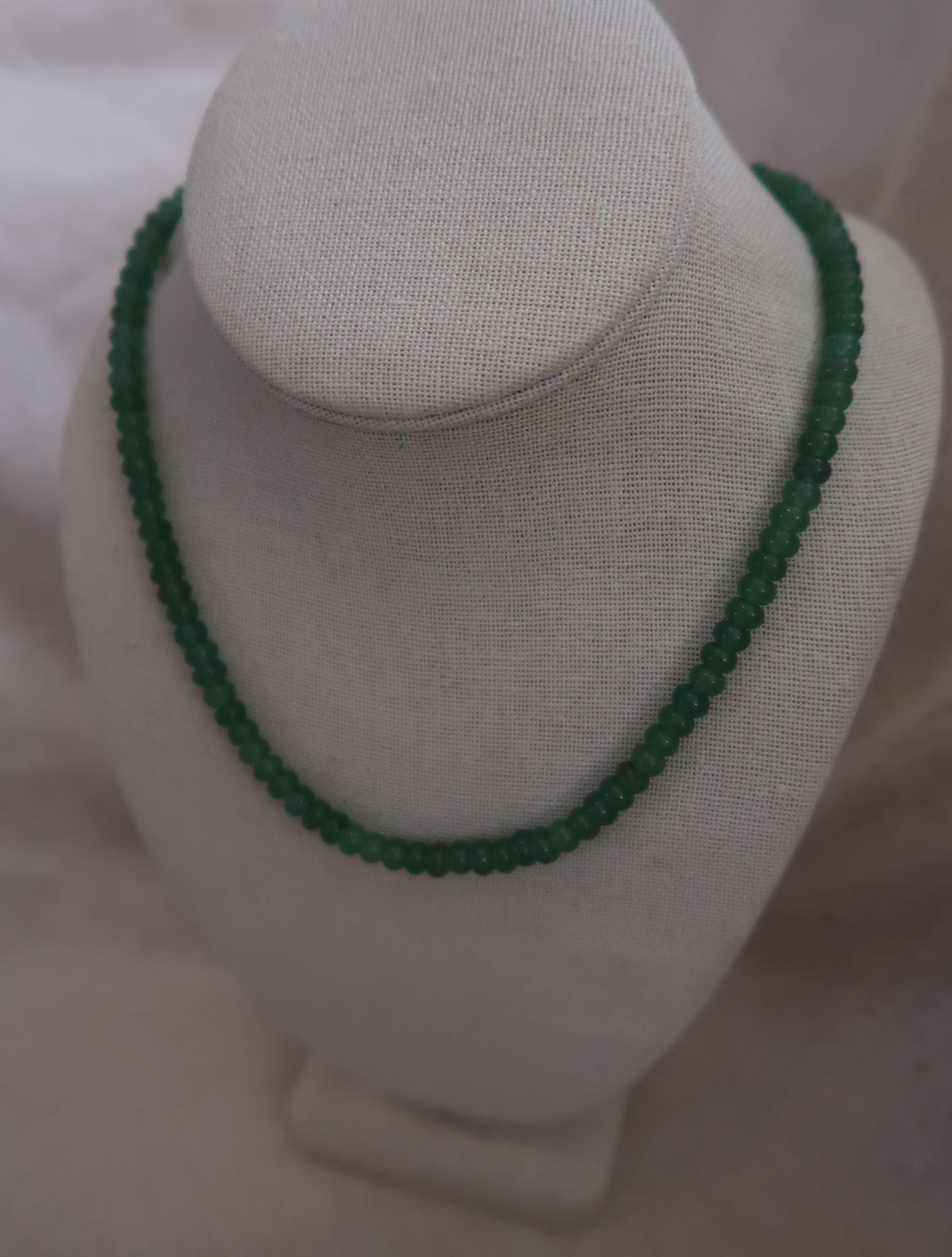 Jade Green Skinny Beaded Necklace