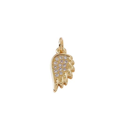 angel wing rhinestone charm