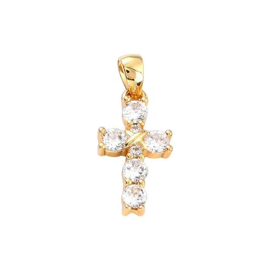 cross gemstones charm
