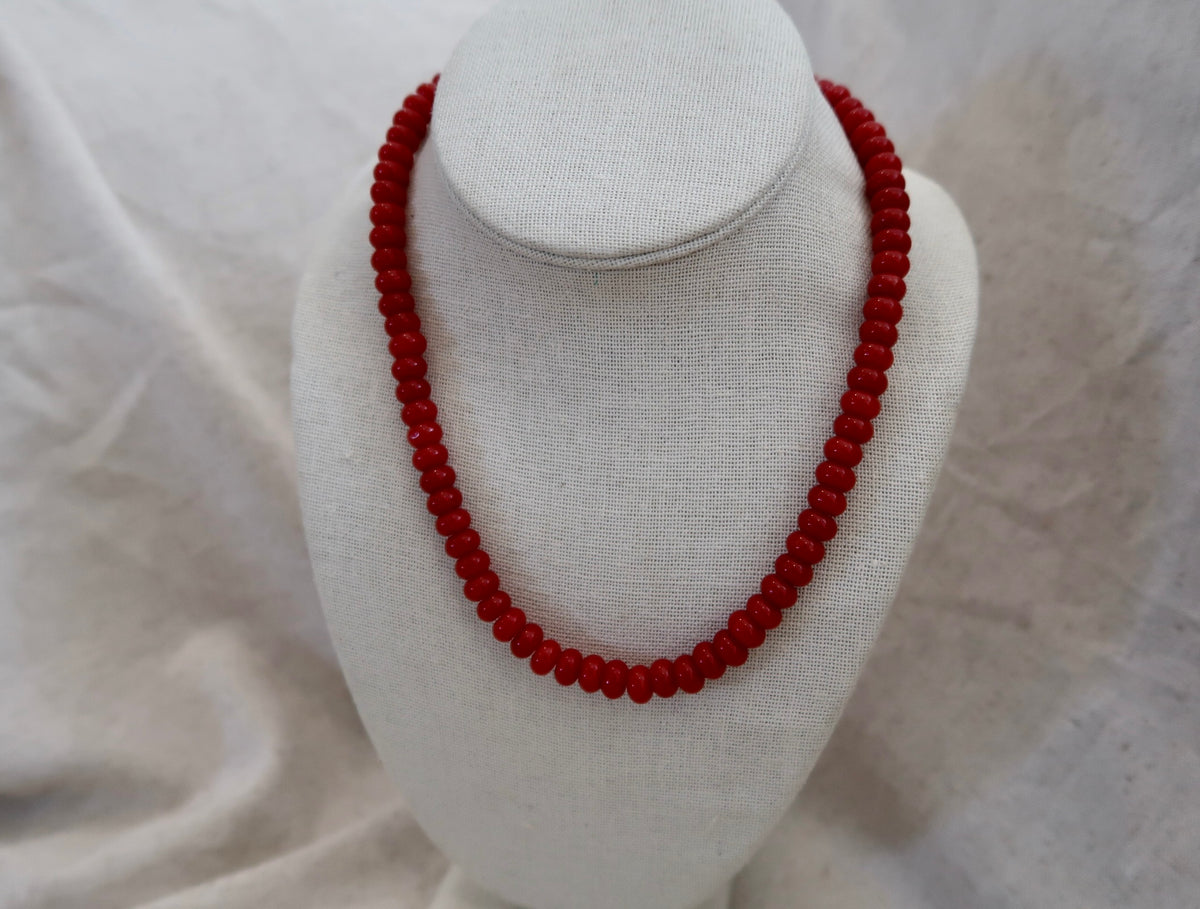 Rosewood Red Chunky Beaded Necklace