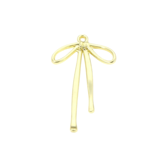 gold bow (long string) charm