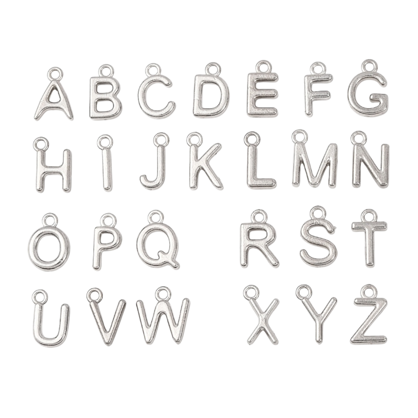 silver letter initial charm (big)