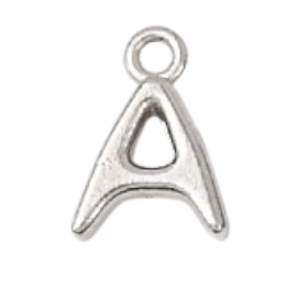silver letter initial charm (big)