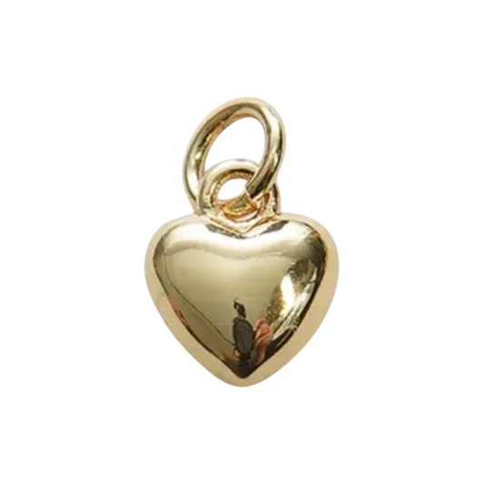 gold puffy heart charm