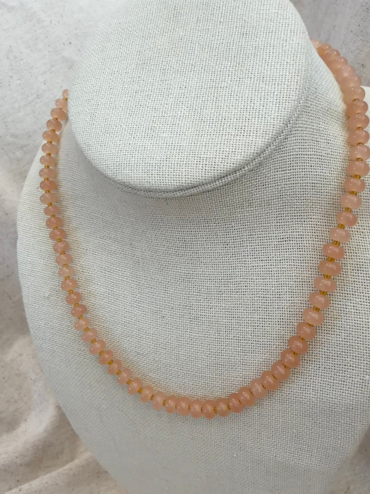 Sparkling Champagne + Gold Skinny Beaded Necklace