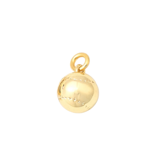 baseball charm gold round