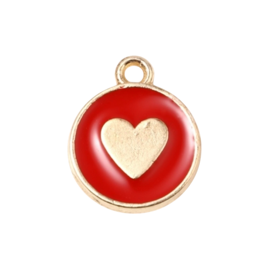 red and gold heart charm