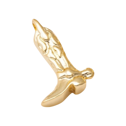 gold cowboy boot charm (3D)