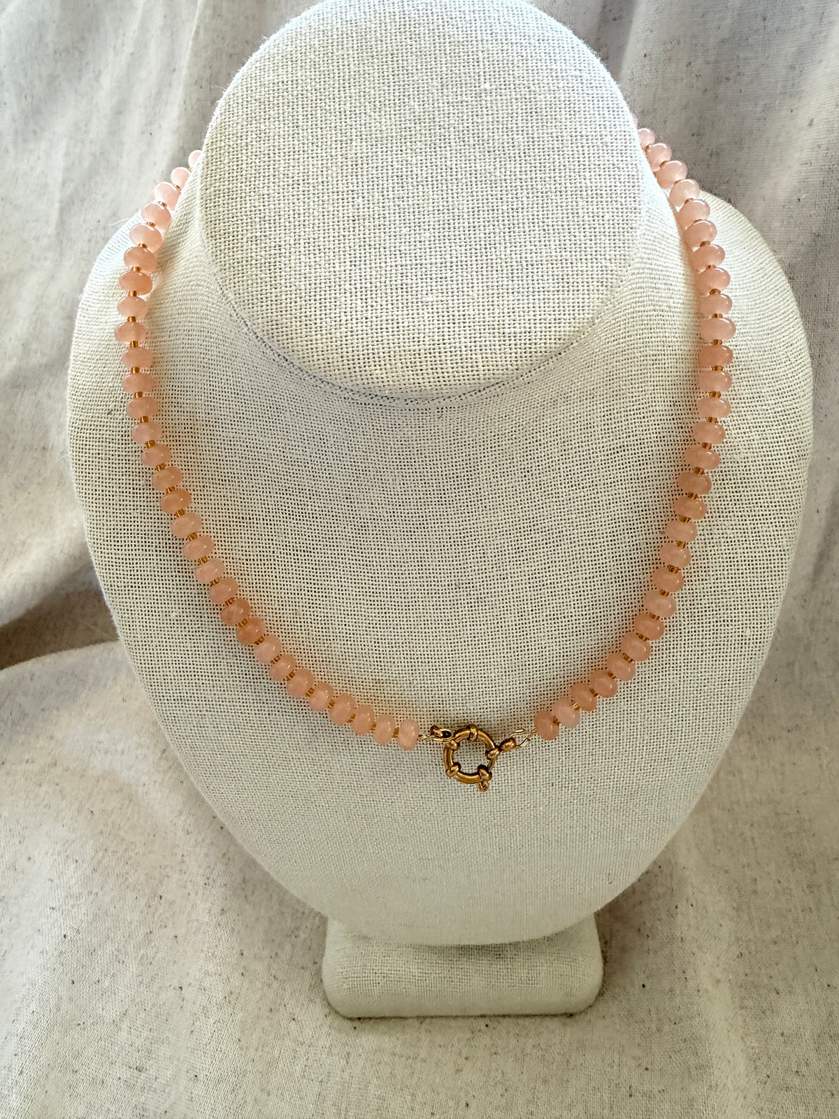 Sparkling Champagne + Gold Skinny Beaded Necklace