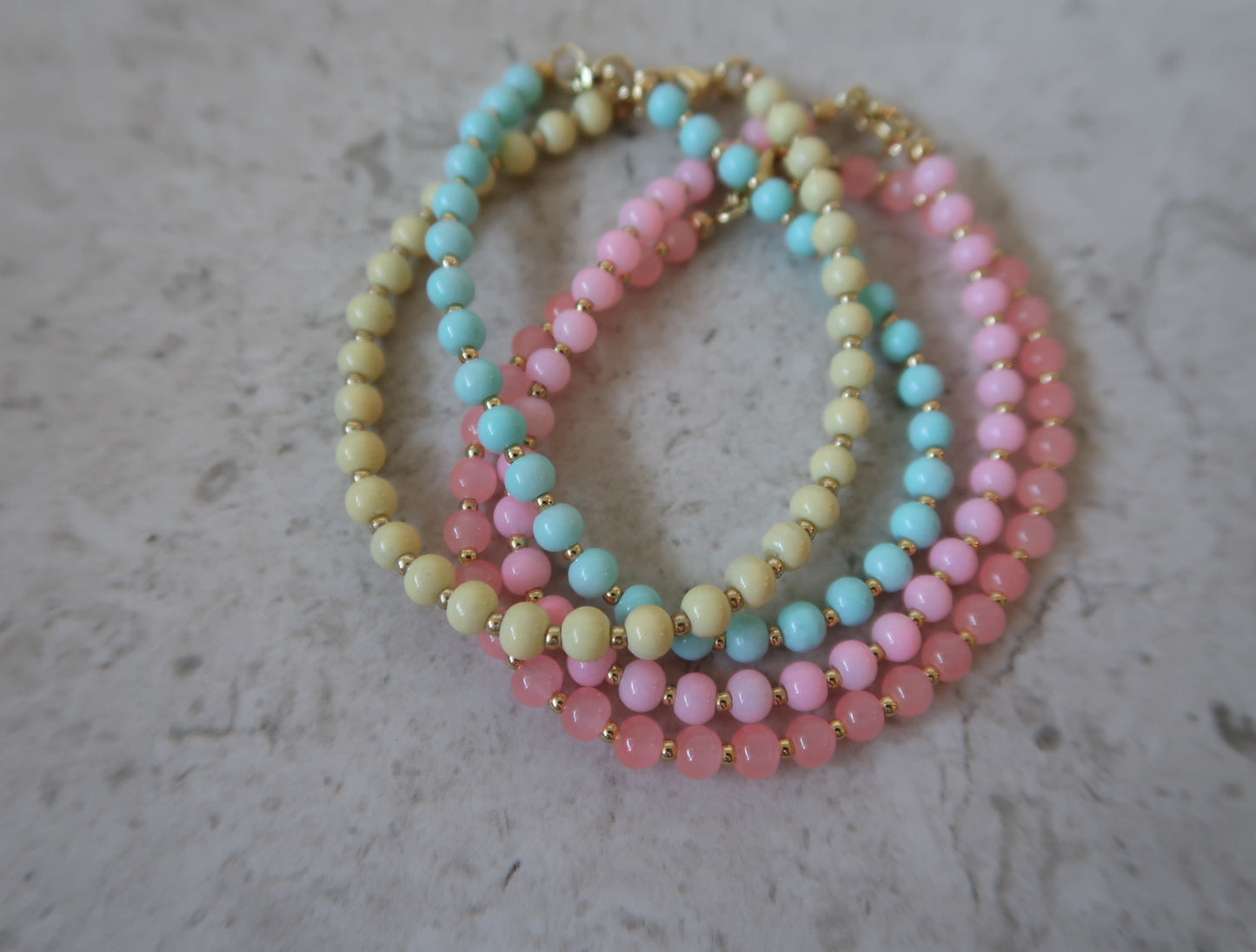 beachside beaded bracelet (lemon)