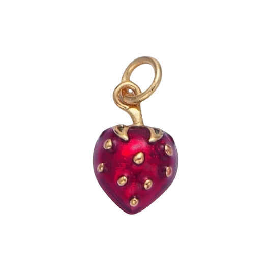 red and gold strawberry charm (2)
