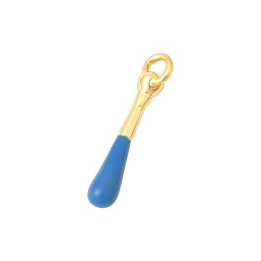baseball bat charm gold & blue