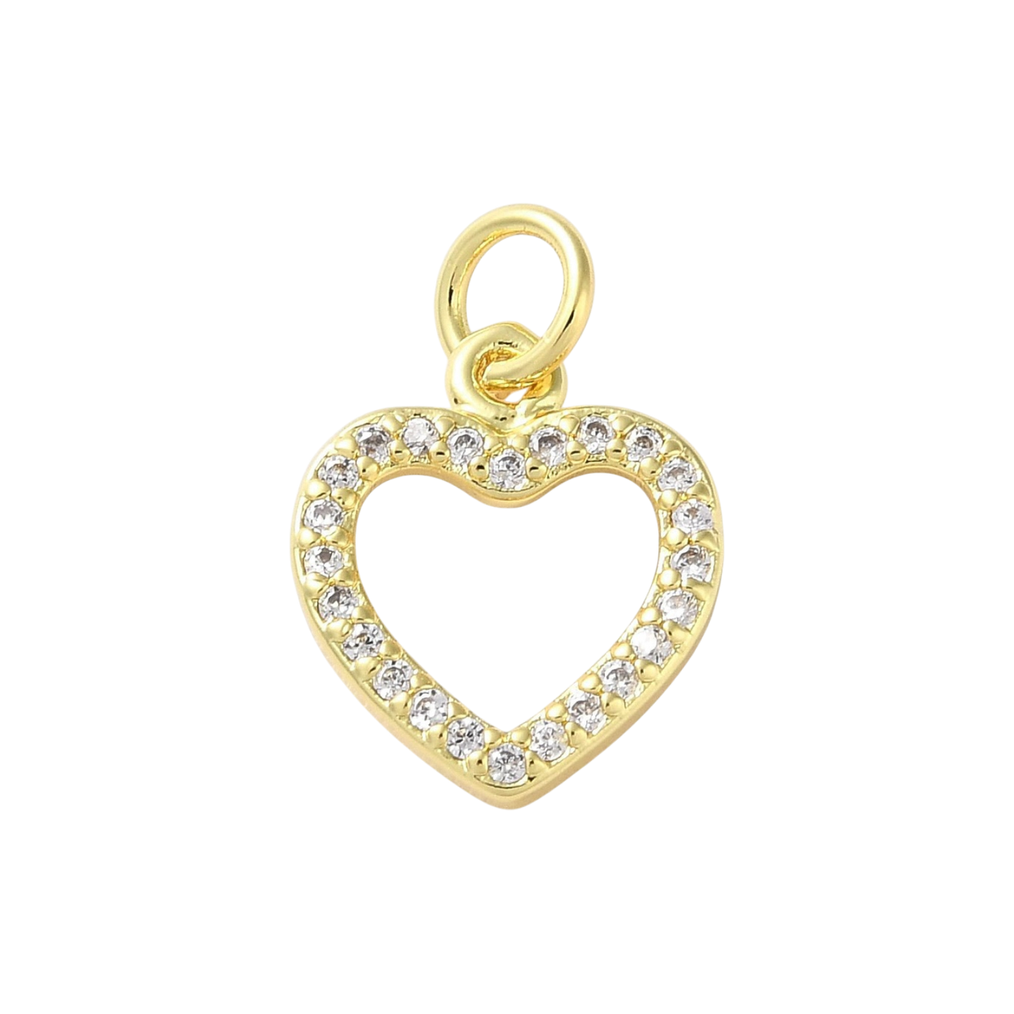 heart rhinestone outline charm