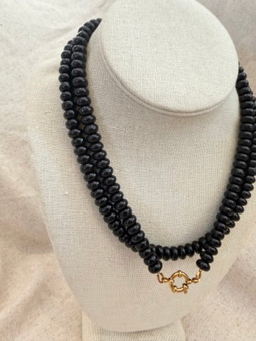 Black Chunky Beaded Necklace